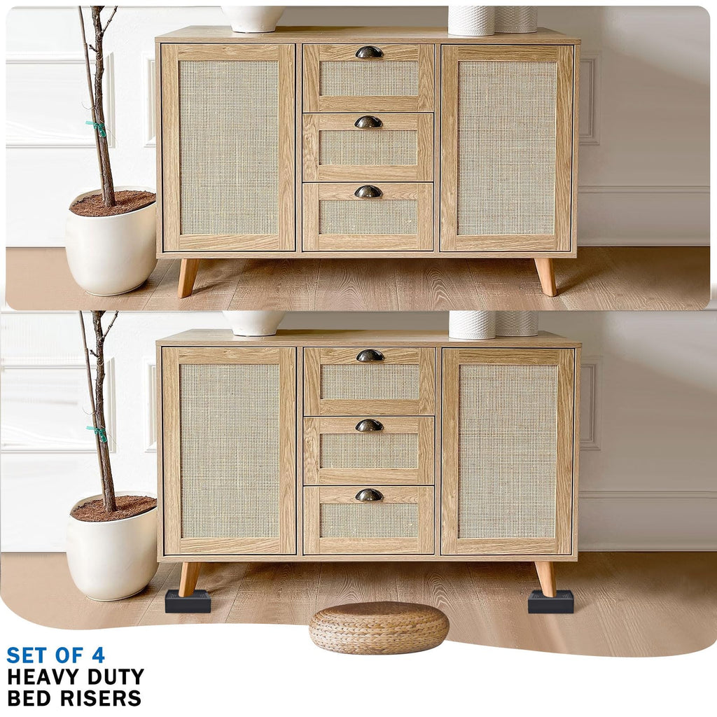 Annkut 1.5 Inch Furniture Risers, Rectangle Adjustable Risers Blocks For Bed Sofa Table And Couch Lifting,Heavy Duty Support Up