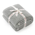 Snuggle Sac Ultra Soft Waffle Throw Blanket For Couch Bed Sofa 50X60 Inches, Reversible Grey Blanket Microfiber Fluffy Fuzzy Coz