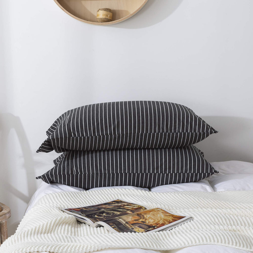 H HOUSEHOLD Pillowcases (20'' x 30''), 100% Cotton Jersey Knit, Soft and Cozy, Wrinkle, Stain Resistant with Envelope Closure (B