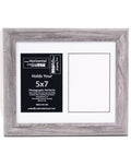 Creative Letter Art 2 Opening Glass Face Driftwood Picture Frame to hold 5 by 7 inch Photographs including 10x12-inch White Mat 