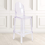 Flash Furniture Ghost Barstool With Oval Back In Transparent Crystal