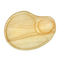 AeraVida Functional Aesthetic Two Section Native Natural Wood Beautiful Plate with Drink Holder for Home Decor