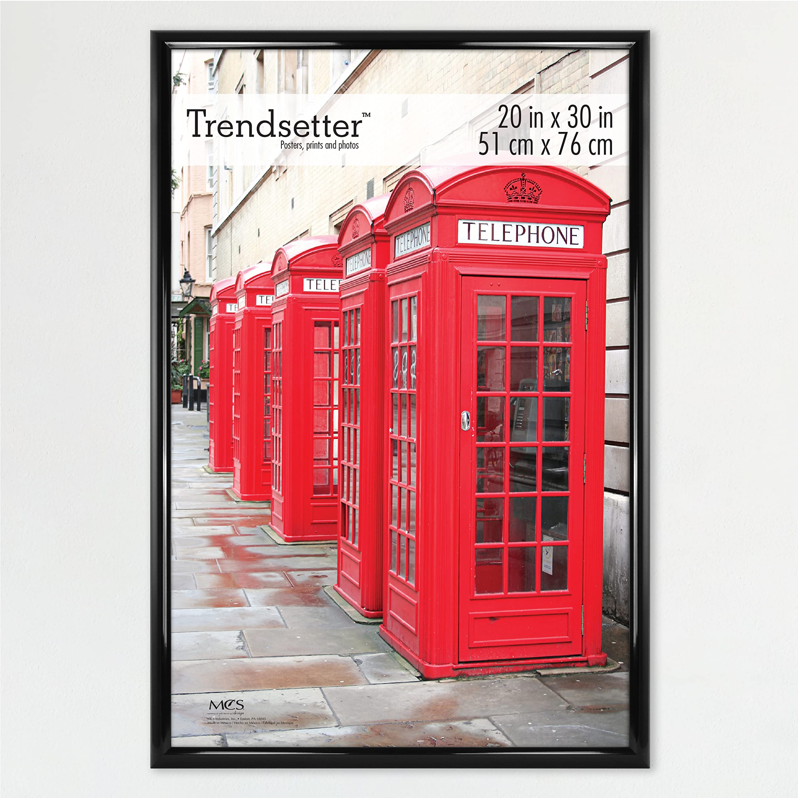 MCS Trendsetter 20x30 Poster Frame Black High-Gloss, Vertical & Horizontal Wall Hanging Large Picture Frame for Photos, Posters 