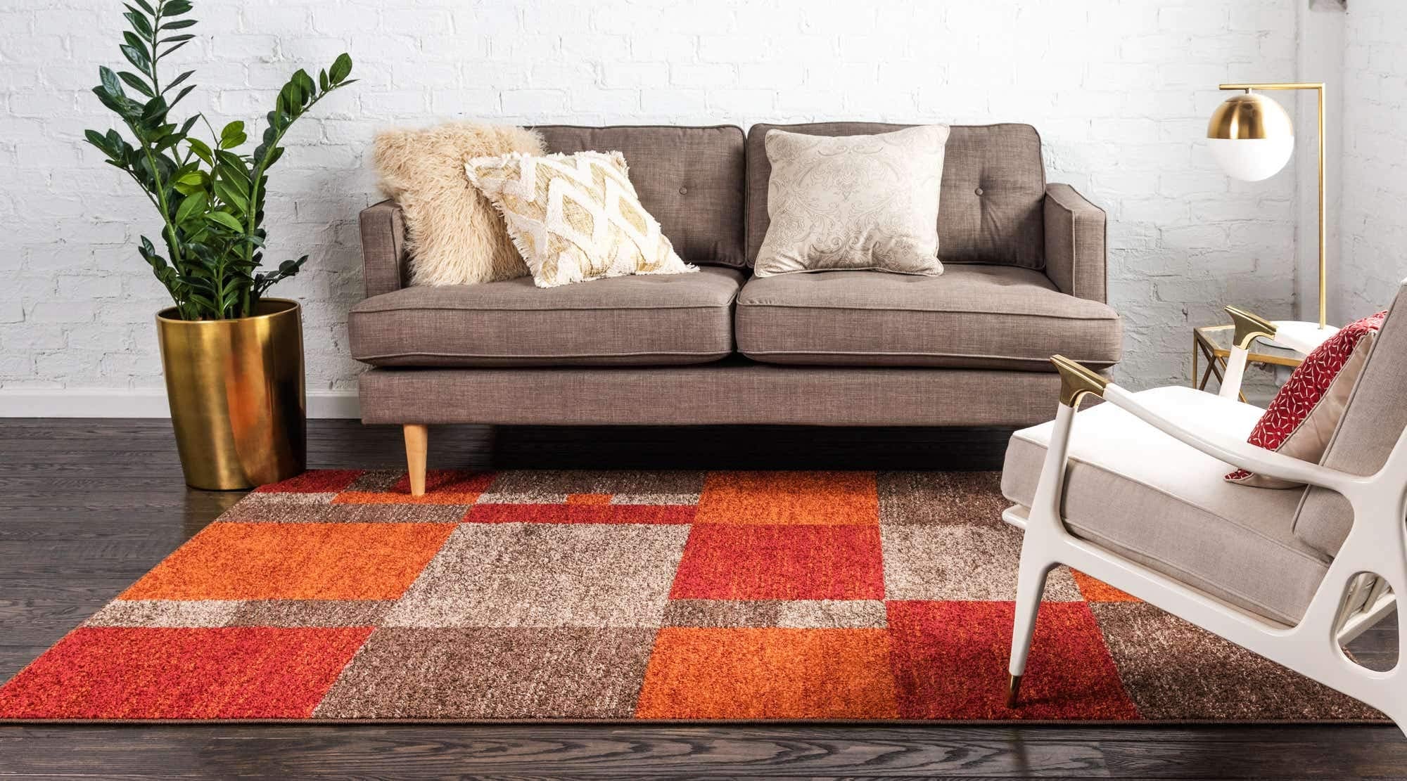 Unique Loom Autumn Collection Modern Contemporary Casual Abstract Area Rug, 5' 3'' X 8', Multi/Dark Brown