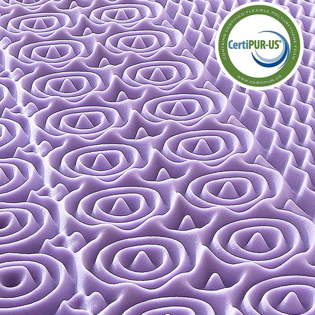MUXHOMO 3 Inch Full Size Mattress Topper Gel Infused Foam Lavender CertiPUR-US OEKO-TEX 54"x75"
