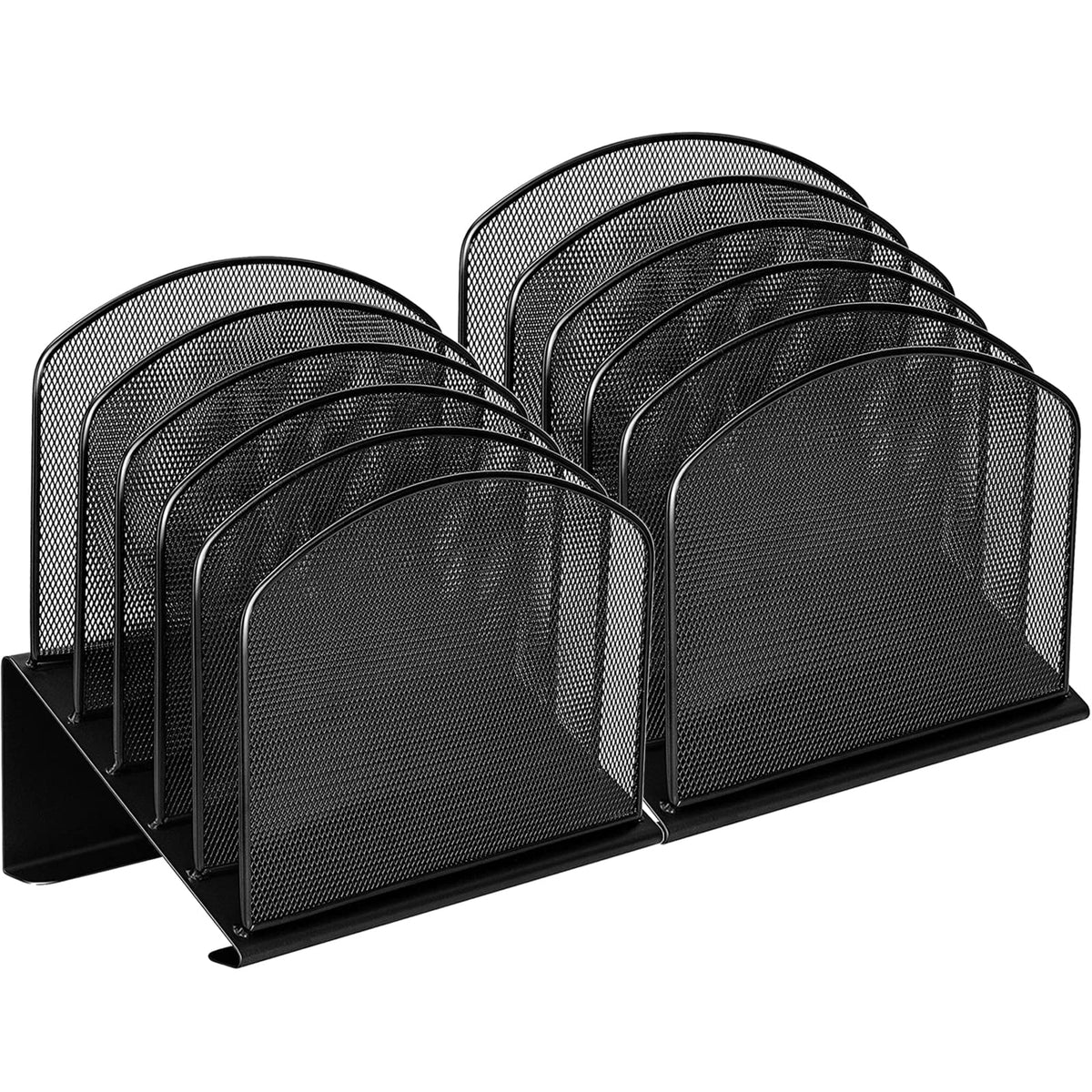 Ufficiusup 2 Pack Desktop File Organizer Inclined Document Holder 5 Section Office Supplies Mesh Vertical File Sorter Metal File