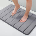 Cvm Enterprise Memory Foam Bath Mat Rug, Toilet Rug, Water Absorption, Non Slip, Thick, Dry Fast for Bathroom Floor Mat, Grey