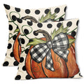 Aportt Fall Polka Dot Pumpkin Pillow Covers 18X18 Inch Autumn Harvest Thanksgiving Pillow Cases Orange Seasonal Square Throw Pil