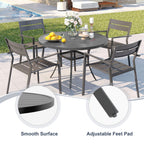 Vicllax Round Patio Dining Table, 4 Person Metal Outdoor Dining Table With Umbrella Hole & Storage Shelf For Garden Lawn Deck, 42' Dark Grey