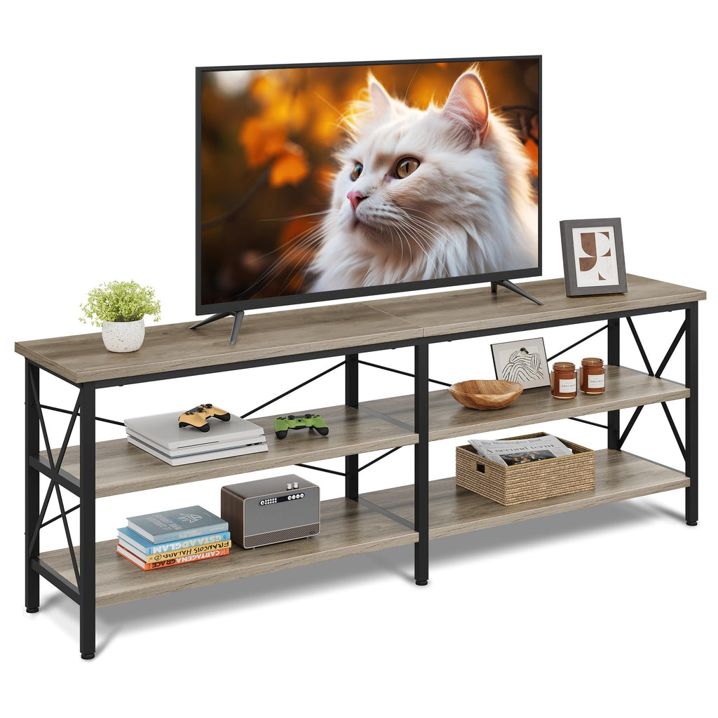 Wlive Tv Stand Up To 70 Inch Tv, 63' Entertainment Center, Tv Media Console With 3-Tier Storage Shelves For Living Room And Bedroom, Greige