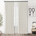 Shineland 90 Inch Curtains,100% Blackout Curtains 90 Inches Long Back Tab Pleated Thick Soundproof Noise Cancelling Reducing Sou