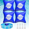 Angooni (4 Pack) 4X4 Heavy-Duty Pool Pillow With 16X20Ft Ropes - 0.4Mm Pvc Pool Pillows For Winter With Boston Dual-Inflation Va