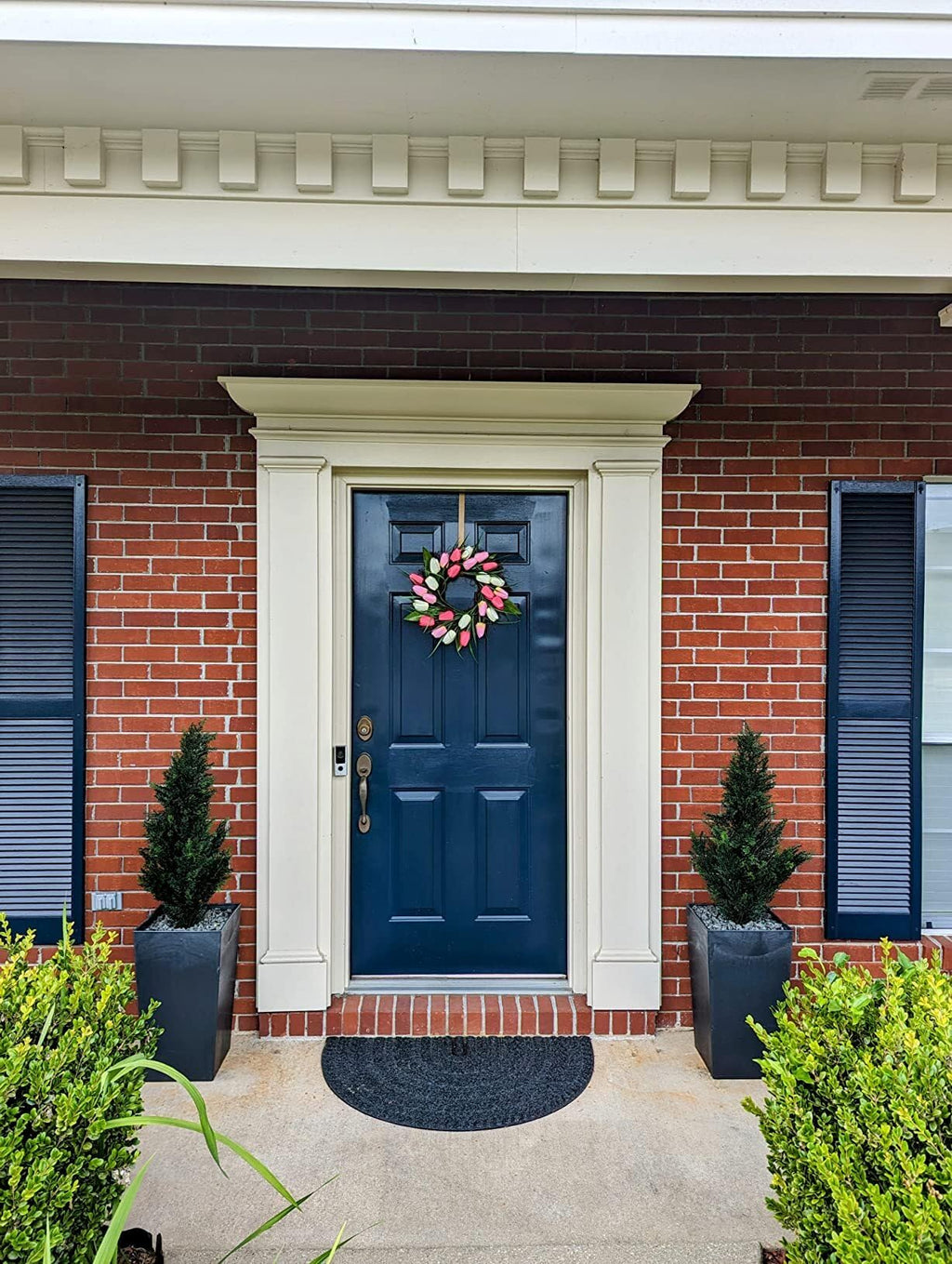 Set Of 2 Pre-Potted 3 Feet Faux Cedar Tree, Lifelike Uv Protected Front Door Decor, Porch, Garden, Entryway Topiary, Indoor/Outd