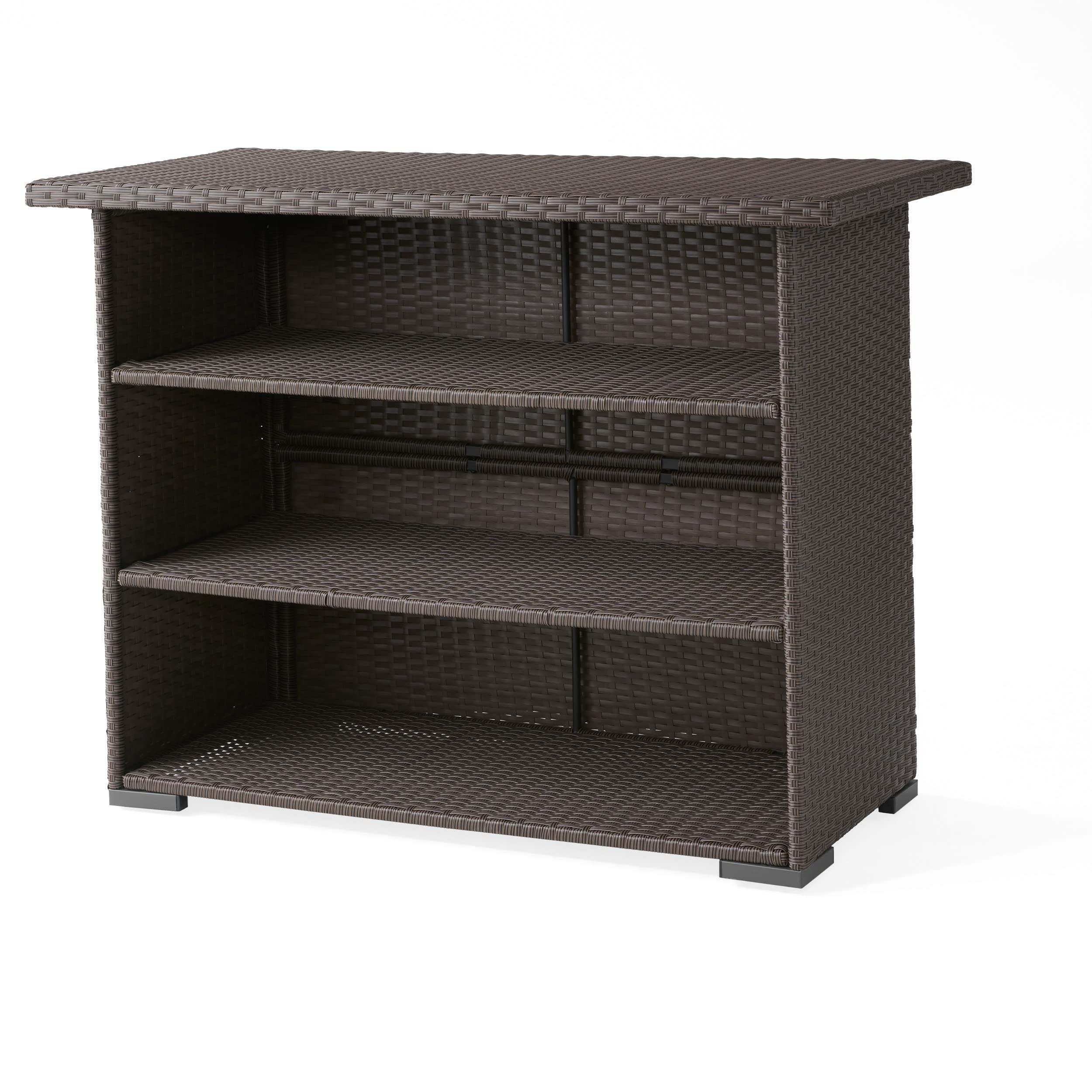 Christopher Knight Home Trinidad PE Bar, Dark Brown, Dimensions: 51.50   L x 25.15   W x 39.00   H