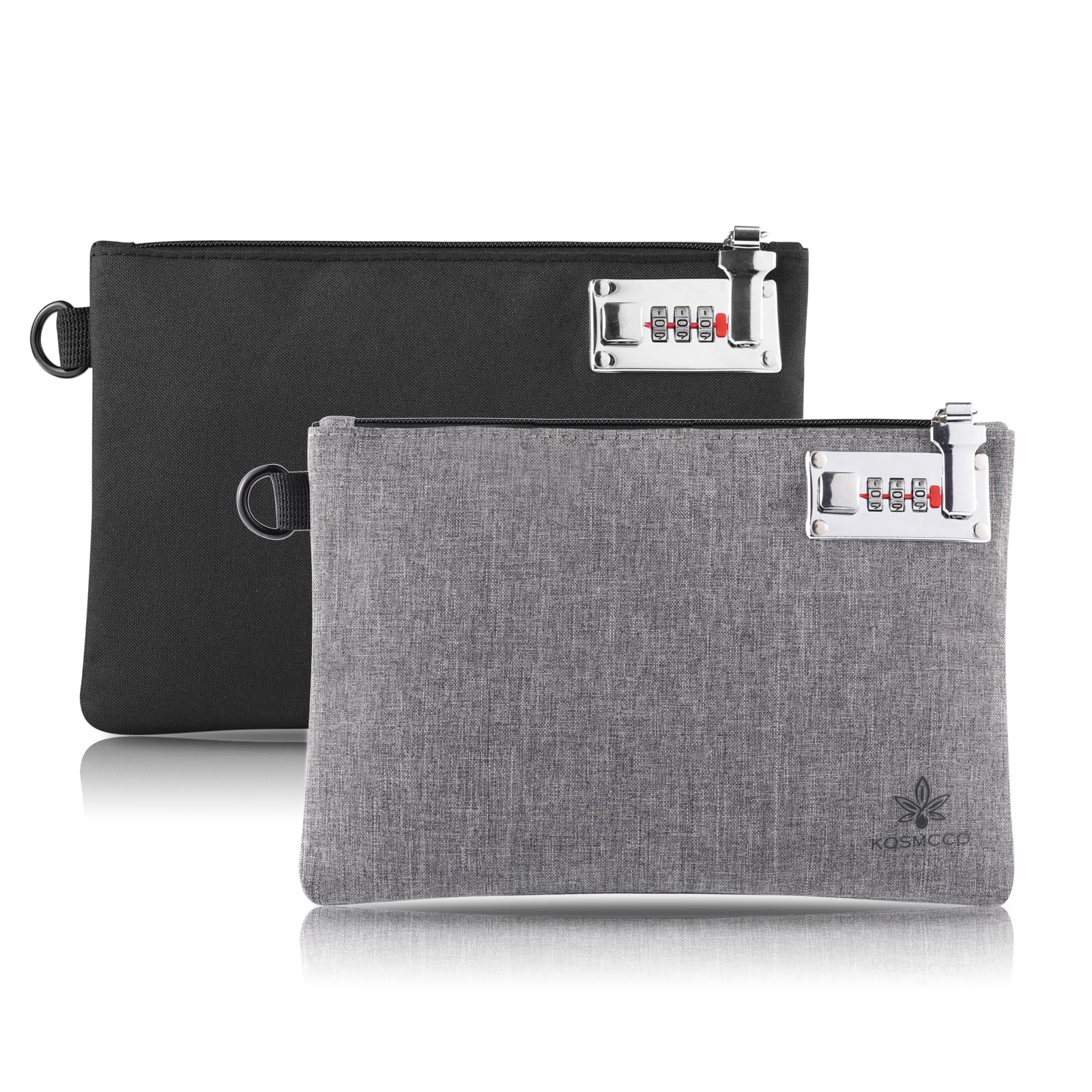 Kosmcco 2Pcs Money Bag With Lock - 6.5X10 Inches Locking Bag Purse For Cash, Bank Deposits, Jewelry, Passports,Wallet, Medicine,