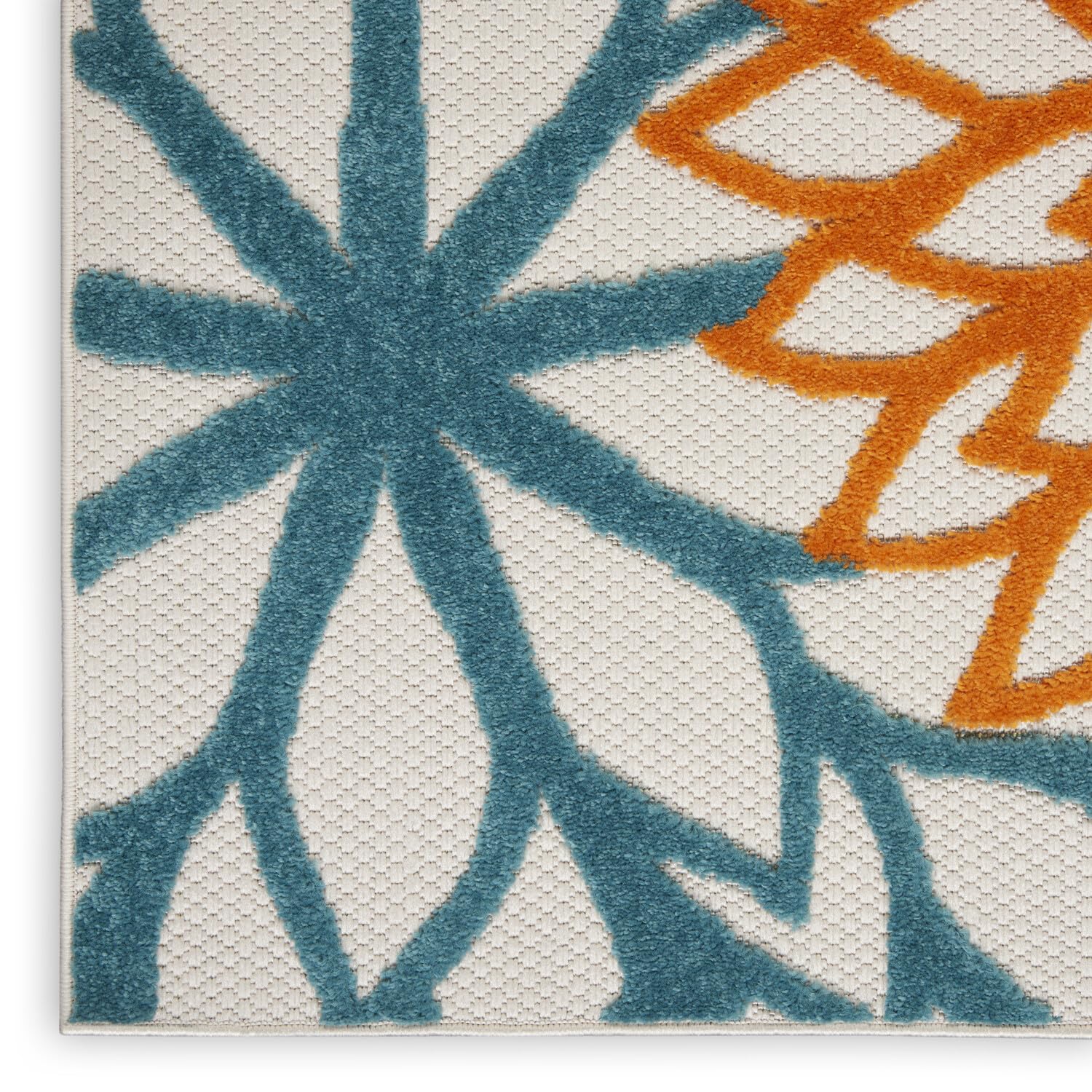 Nourison Aloha Indoor/Outdoor Floral Turquoise Multicolor 7'10' X 10'6' Area Rug, (8' X 11')