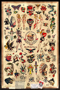 PosterOffice Sailor Jerry Tattoo Flash (Style B) Poster 24x36 (60.96 x 91.44 cm) A Certified Print with Holographic Sequential N