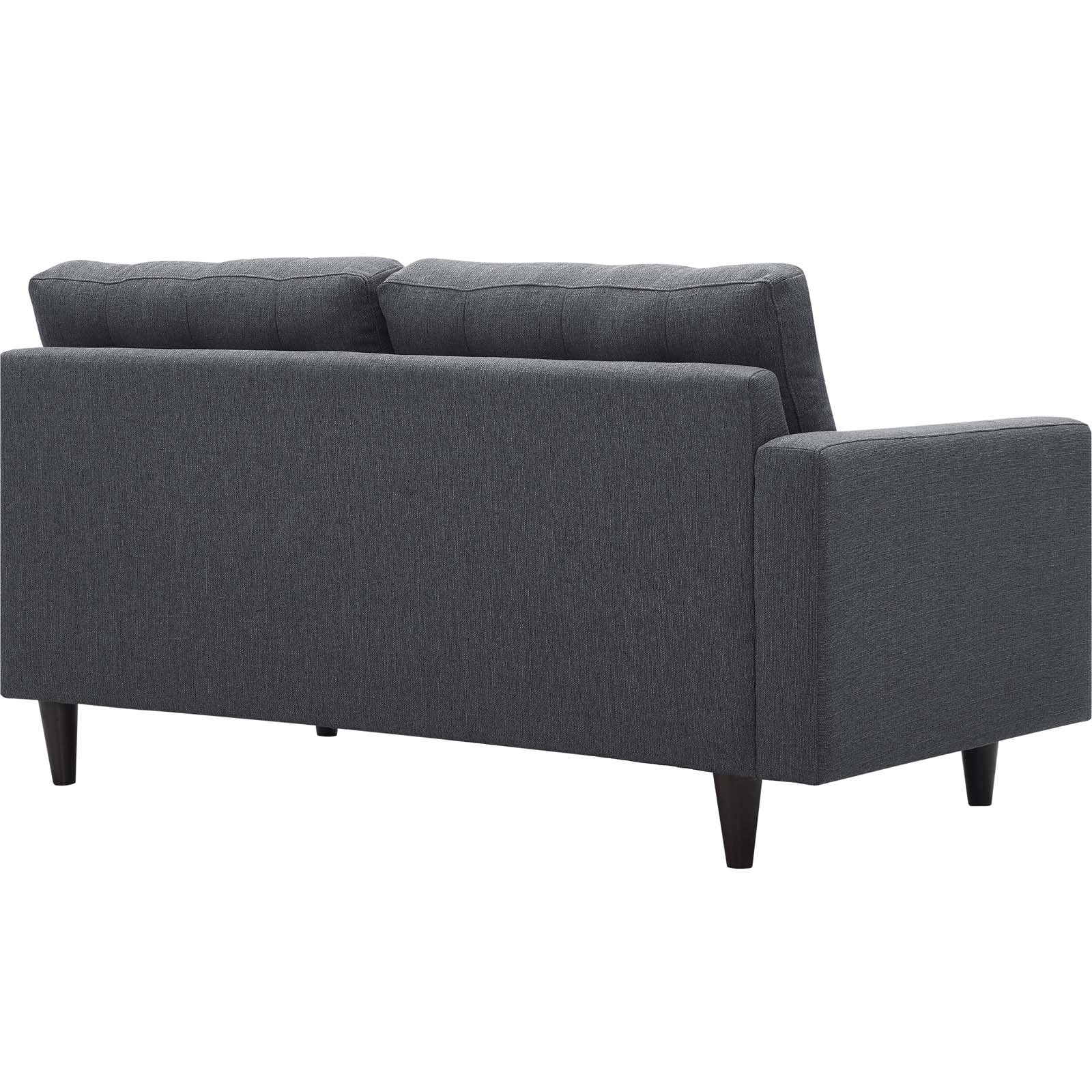 Modway Empress Mid-Century Modern Upholstered Fabric Left-Facing Loveseat In Gray
