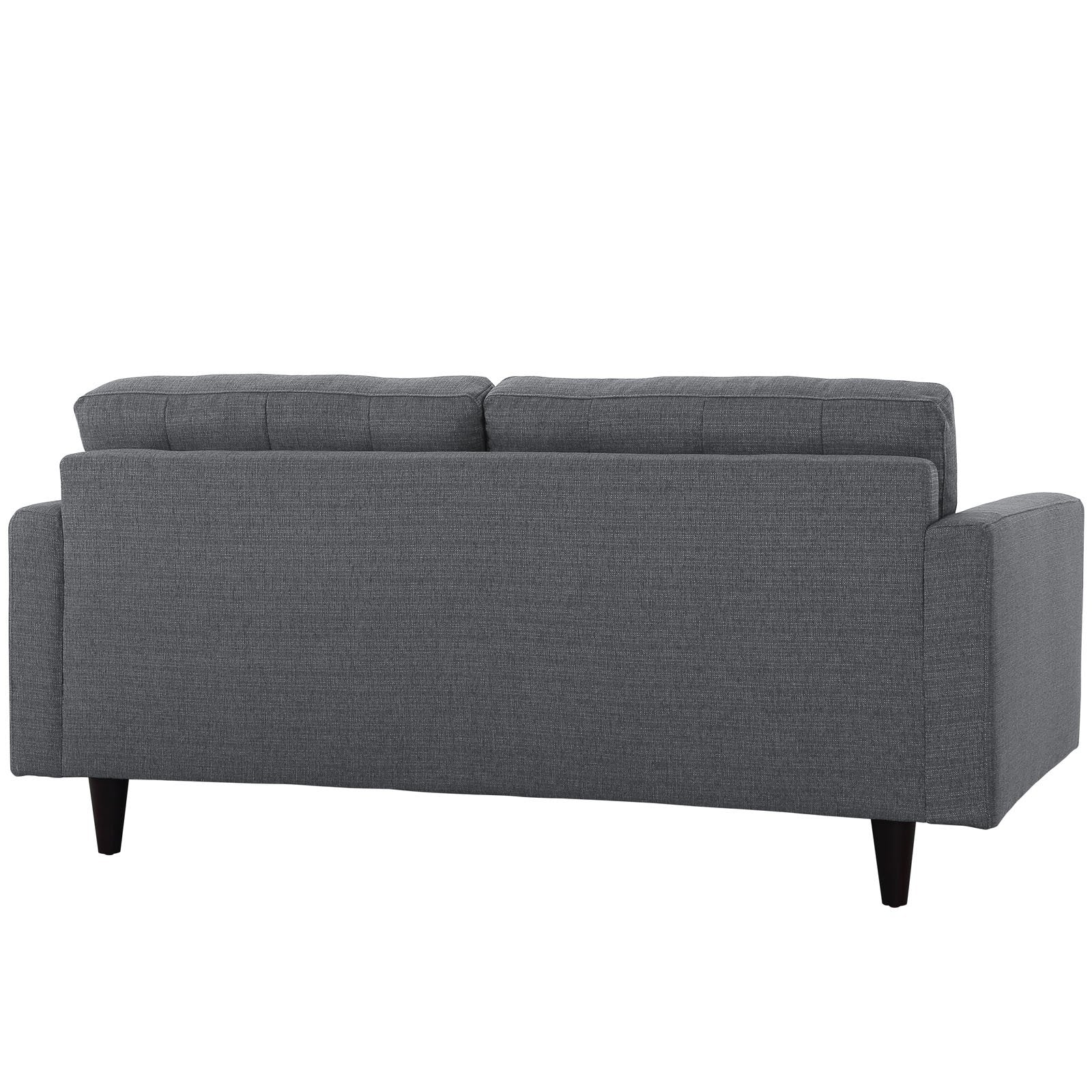 Modway Empress Mid-Century Modern Upholstered Fabric Living Room Sofa In Gray, Left Facing Bumper Sectional