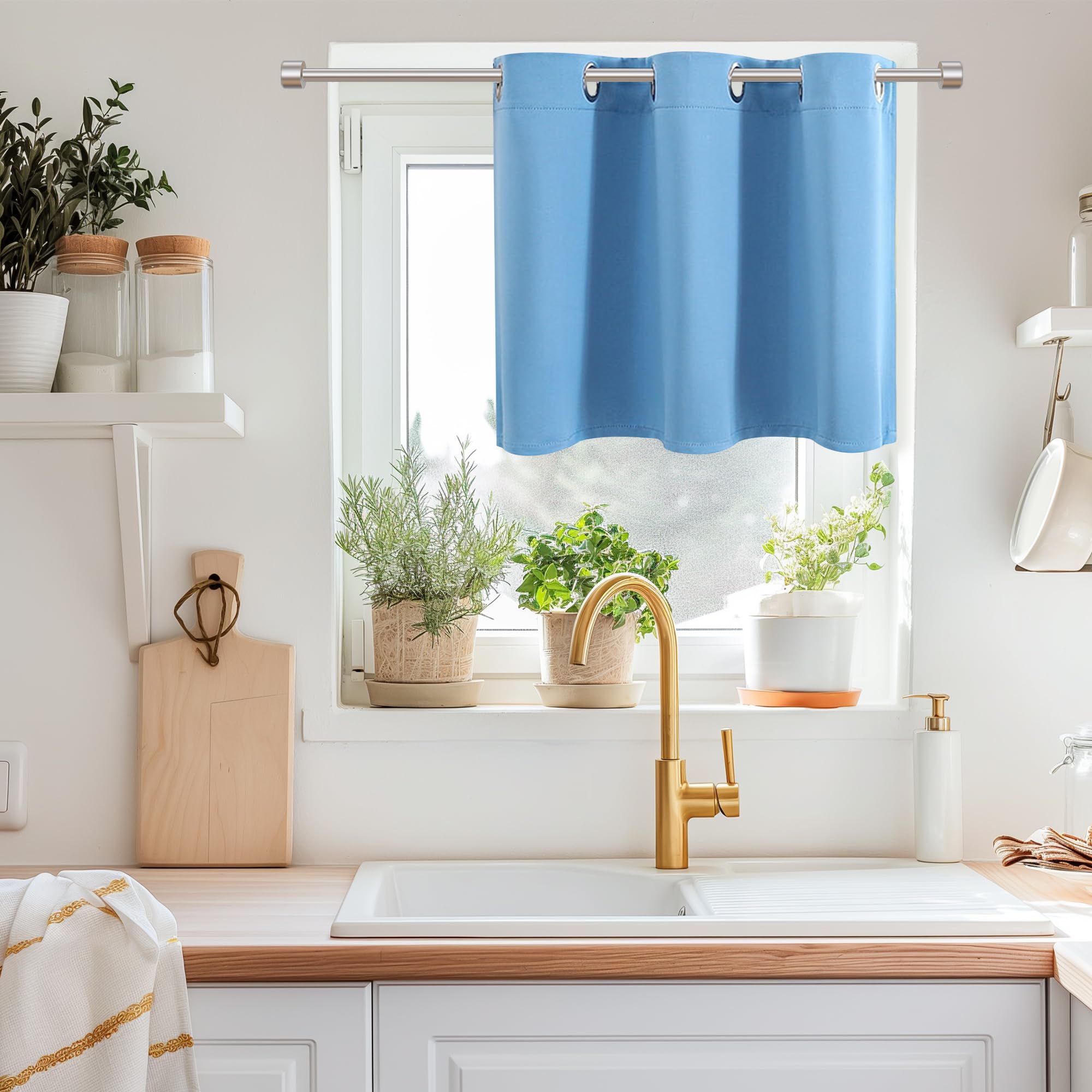 Chrisdowa Blackout Curtains 36 Inches Long For Living Room, Grommet Thermal Insulated Room Darkening Curtains For Bedroom (1 Pan