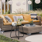 Danpinera Outdoor Side Tables, Weather Resistant Steel Patio Side Table, Small Round Outdoor End Table Metal Side Table For Patio Yard Balcony Garden Bedside Black, Set Of 2