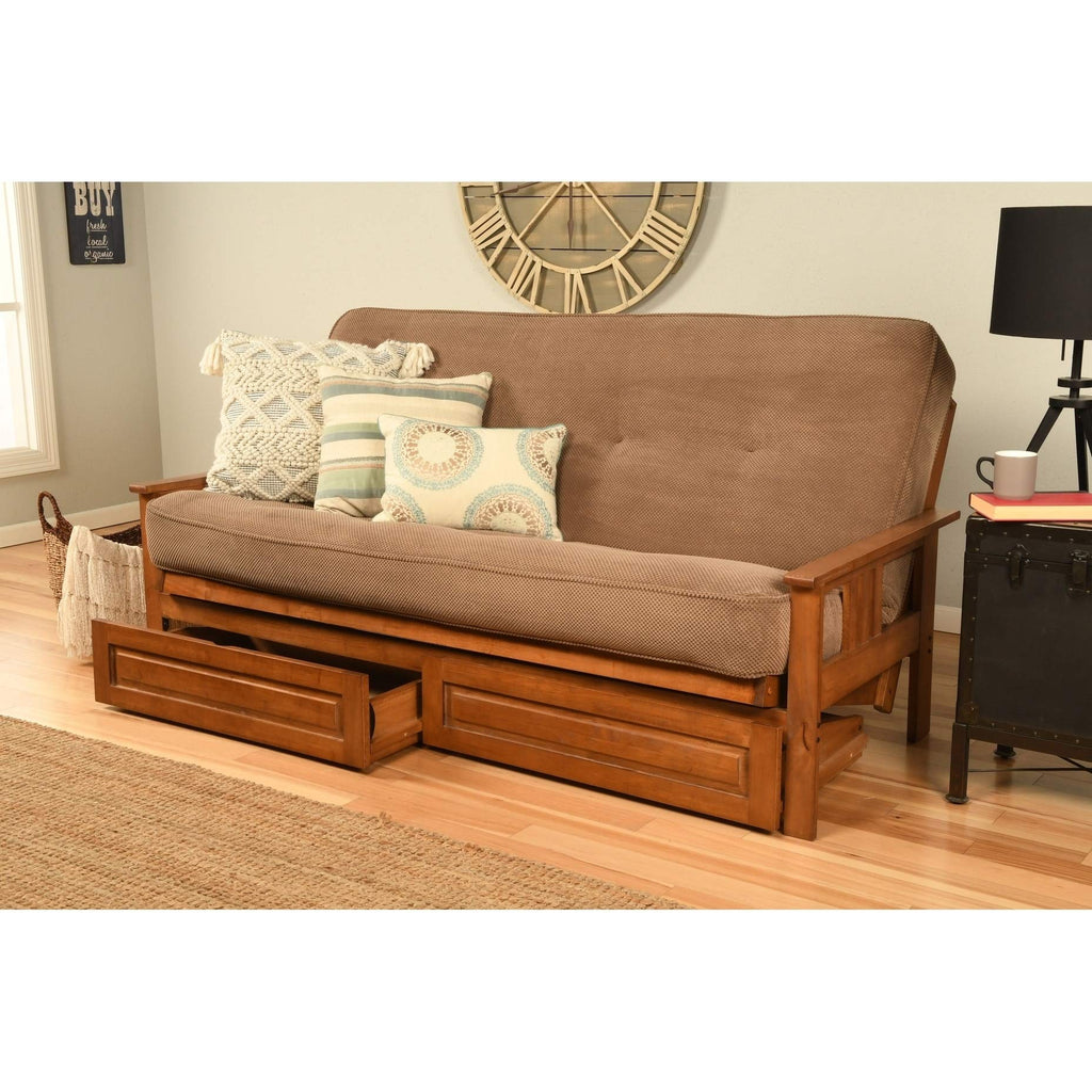 Kodiak Furniture Monterey Futon With Fabric Mattress In Barbados/Mocha Brown