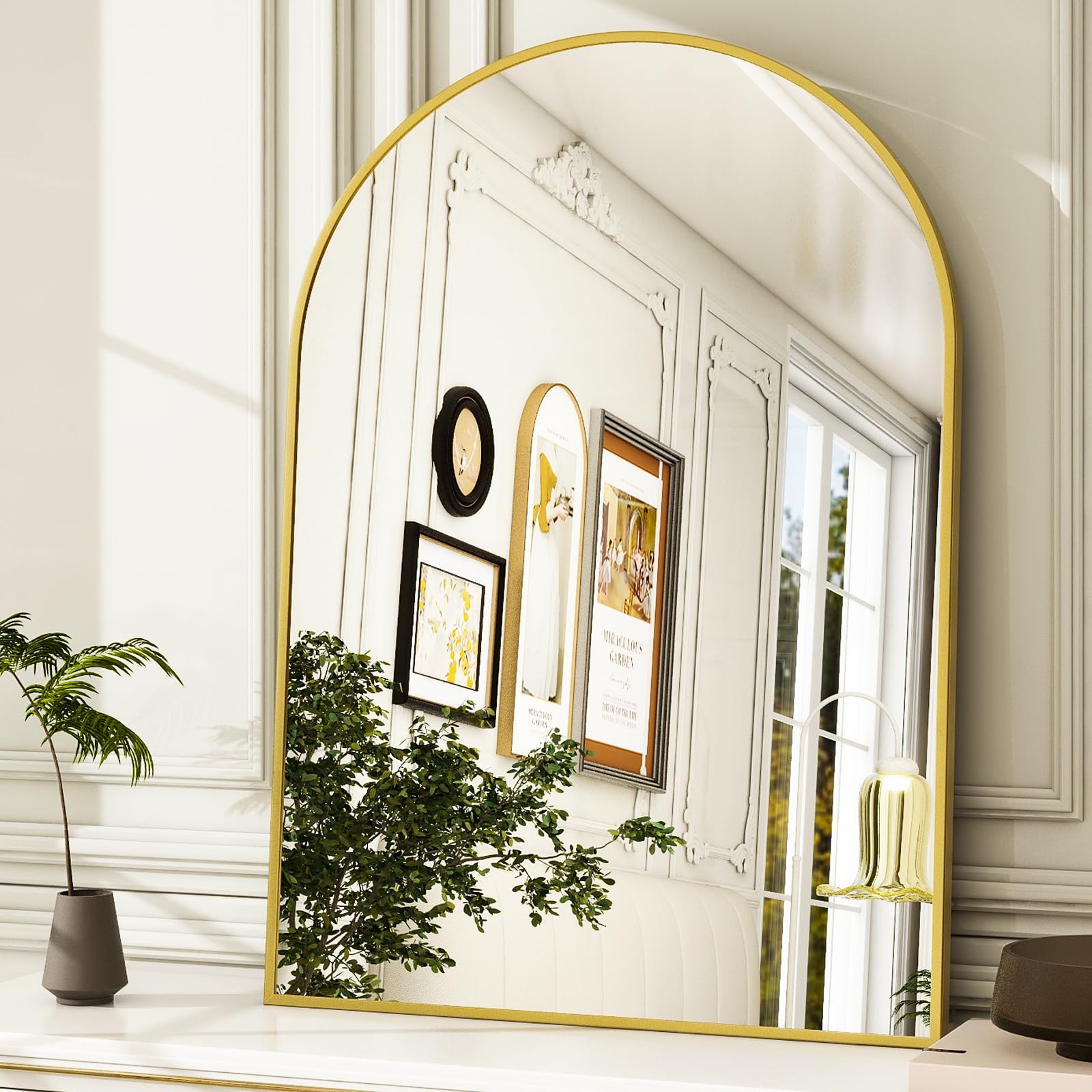 Arch Bathroom Mirror, 20x30 Inch - Wall Mounted Vanity Mirror with Aluminum Alloy Frame - Ideal for Living Room, Bedroom, Bathro