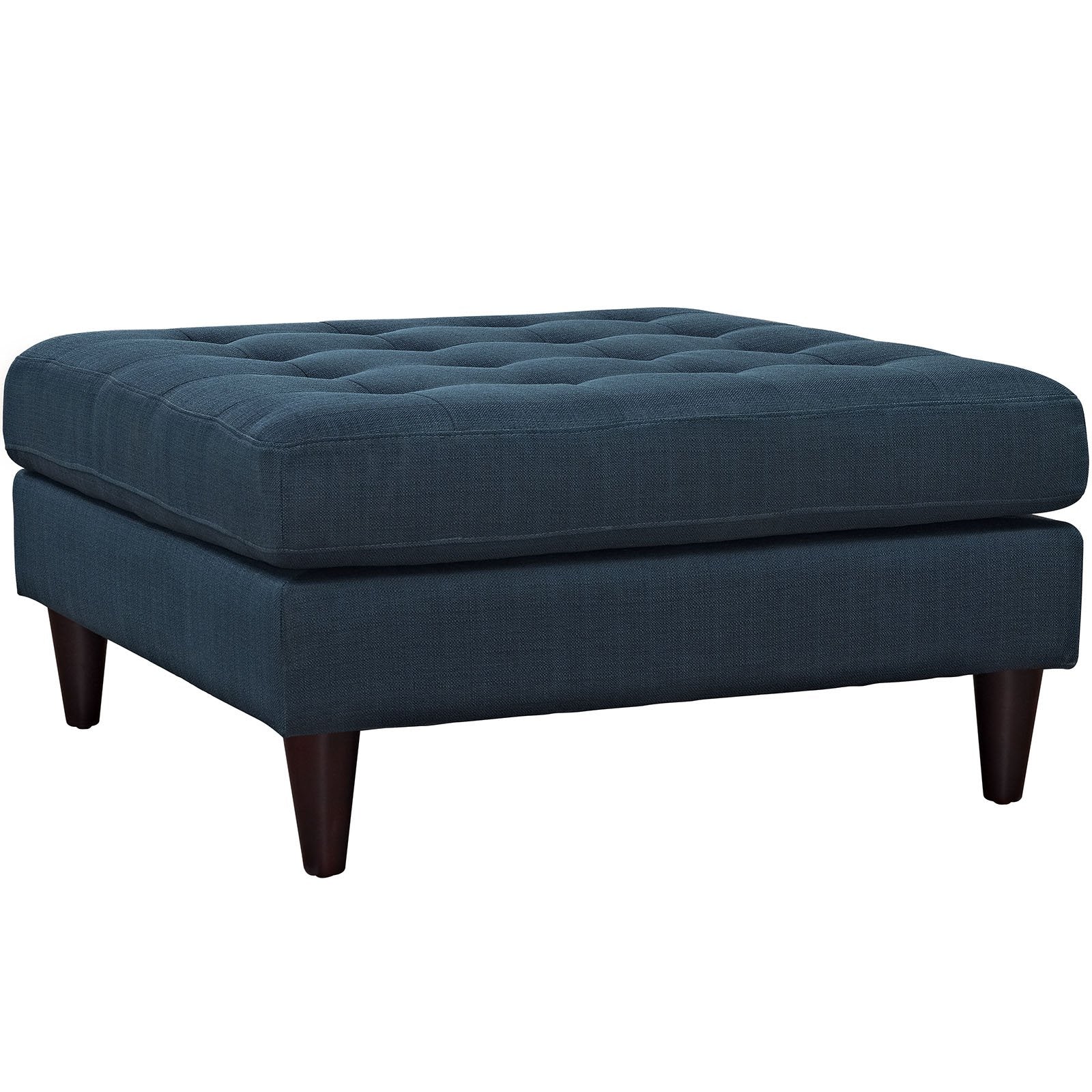 Modway Empress Mid-Century Modern Upholstered Fabric, Large Ottoman, Azure
