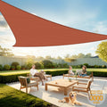 Artpuch Sun Shade Sail, 10x10x14 Rust Red Triangle, Curved Edged Commercial Grade 185GSM Permeable Outdoor Shade Cloth for De