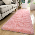 Macgace Light Pink Runner Rug for Girls Room, 2x6 Washable Hallway Area Rugs for Bedroom Living Room Kitchen Laundry, Long Shag 