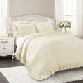 Lush Decor Reyna Ruffle Comforter Set - 3 Piece Cozy Ruffled Bedding Set - Timeless Elegance And Comfort For Bedroom - King, Ivo