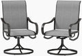 Phi Villa Patio Swivel Dining Chairs Set Of 2, Outdoor Chair With Textilene Mesh Fabric & Black Metal Frame For All Weather Outdoor Lawn Garden Poolside (Gray)