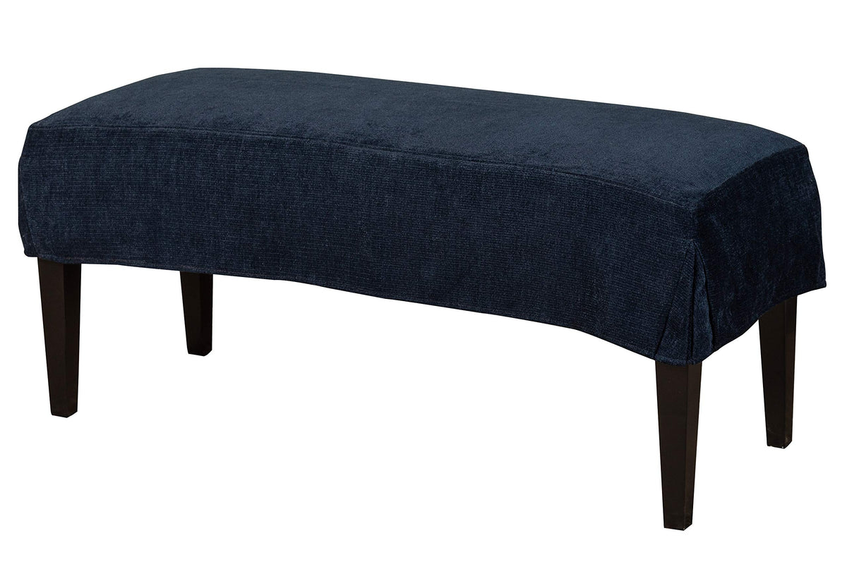 Leffler Home Pleated Short Navy Slipcover Bench Blue