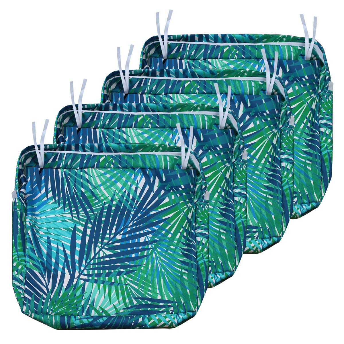 Nettypro Outdoor Cushion Slipcovers Waterproof Set 4, Patio Chair Seat Cushion Covers With Zipper And Tie, Replacement Cover Onl