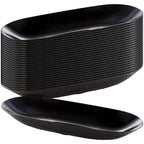 DecorLine Elegant Black Small Pebbled Long Oval Bowls (Pack of 25) - Premium Quality & Versatile - Stunning Centerpiece & Servin