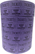 The Ticket Gurus (4 Rolls Of 2000 Double Tickets) 8,000 Total 50/50 Raffle Tickets-(4) Purplerolls
