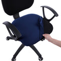 smiry Stretch Jacquard Office Computer Chair Seat Covers, Removable Washable Anti-dust Desk Chair Seat Cushion Protectors - Navy