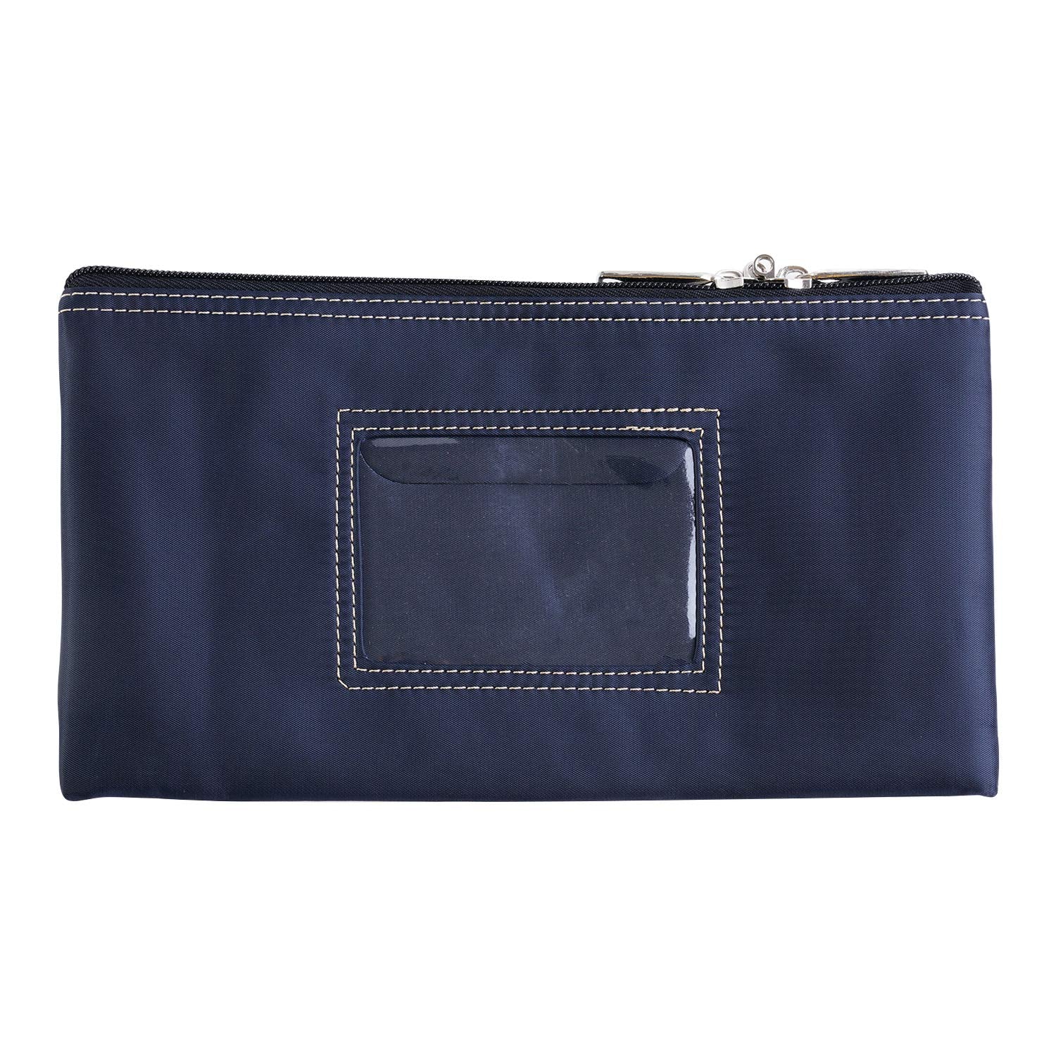 Lunasmile Lockable Bank Deposit Bag With Upgraded Zipper, Multi-Purpose Storage Zipper Pouch (Dark Blue)