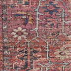 HomeRoots 522578 8 x 10 ft. Red Floral Power Loom Distressed Rectangle Traditional Area Rug