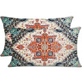 Gujiahone Outdoor Waterproof Pillow Covers 12 X 20 Inch Set Of 2 Orange Bohemian Vintage Carpet Pattern Pillow Covers Ethnic Des