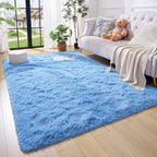 Amearea Premium Soft Area Rug 4x5.3 Feet, Blue Rugs for Living Room, Fluffy Carpet for Bedroom Nursery Playroom Teen Home Decor,