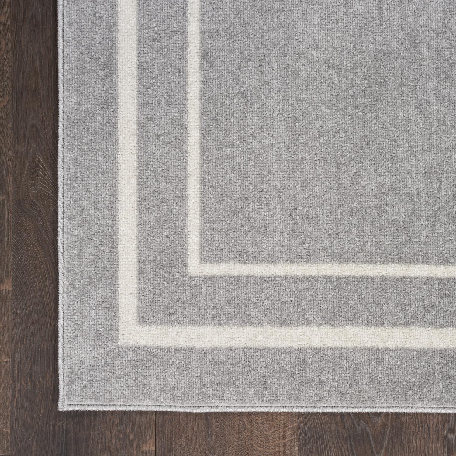 Nourison Essentials Indoor/Outdoor Grey/Ivory 9' X 12' Area -Rug, Easy -Cleaning, Non Shedding, Bed Room, Living Room, Dining Ro