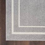 Nourison Essentials Indoor/Outdoor Grey/Ivory 8' X 10' Area -Rug, Easy -Cleaning, Non Shedding, Bed Room, Living Room, Dining Ro