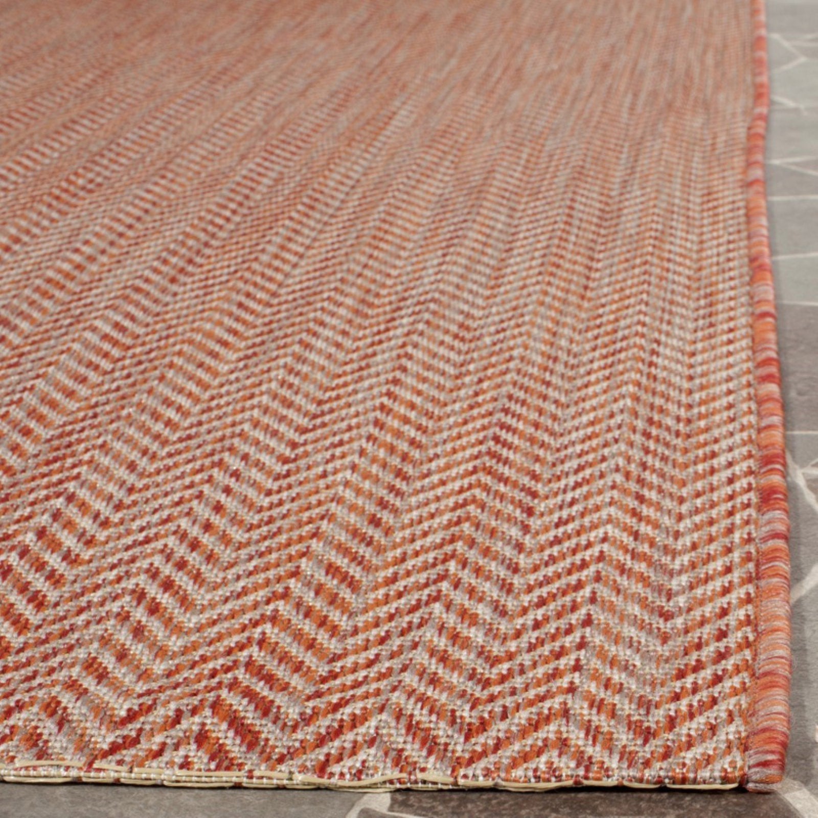 Safavieh Courtyard Collection 8' X 11' Red/Beige Cy8022 Indoor/ Outdoor Waterproof Easy-Cleaning Patio Backyard Mudroom Area-Rug