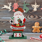 Sfozstra Christmas Advent Number Countdown Calendar,Wooden Square Number Tabletop Calendar Decoration, Santa Claus Home Office D