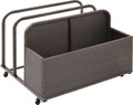 Crosley Furniture Palm Harbor Wicker Outdoor Storage Pool Caddy for Toys, Floats, Patio Furniture Cushions, Gray