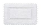 Bath Mat Rug 17''x24'' White, 100% Pure Cotton, Super Soft Bath Rugs, Plush & Absorbent, Hand Tufted Heavy Weight Construction, 