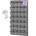 35 Large Pockets Over The Door Shoe Organizer, Extra Sturdy Oxford Fabric Hanging Shoe Rack For Door Closet, Wall Mesh Shoe Storage Holder For Mens Women Shoes (Grey)