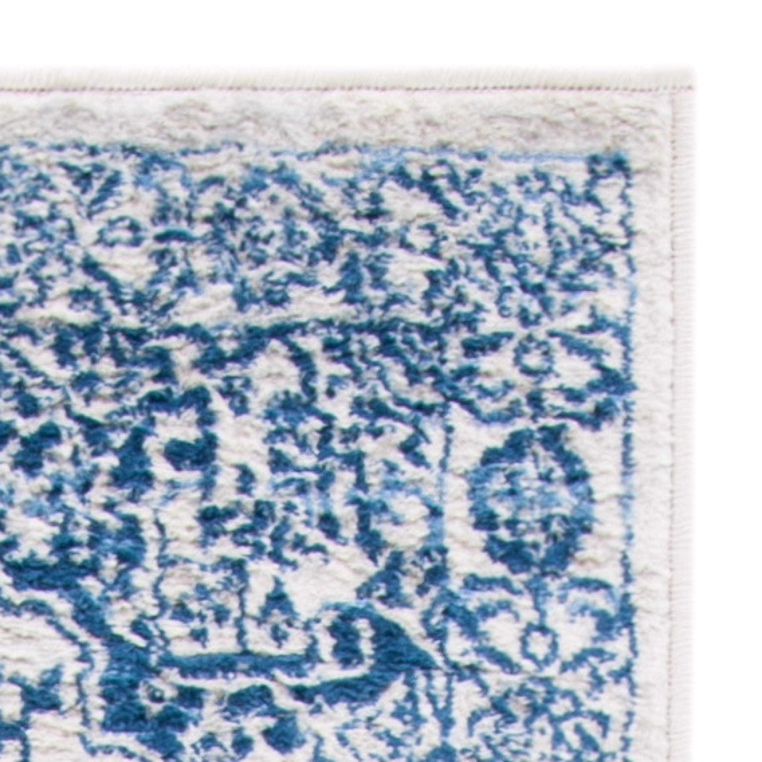 Safavieh Brentwood Collection 2' X 14' Navy / Light Grey Bnt832M Medallion Distressed Non-Shedding Living Room Bedroom Runner Ru
