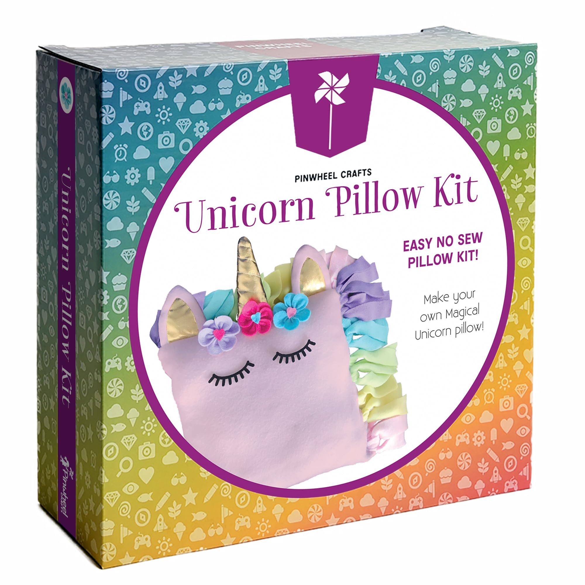 Unicorn Pillow Kit - No Sew Unicorn Craft Kit - Gifts for Girls, Arts and Crafts for Kids Ages 8-12 - Unicorn Toys for 6 Year Ol
